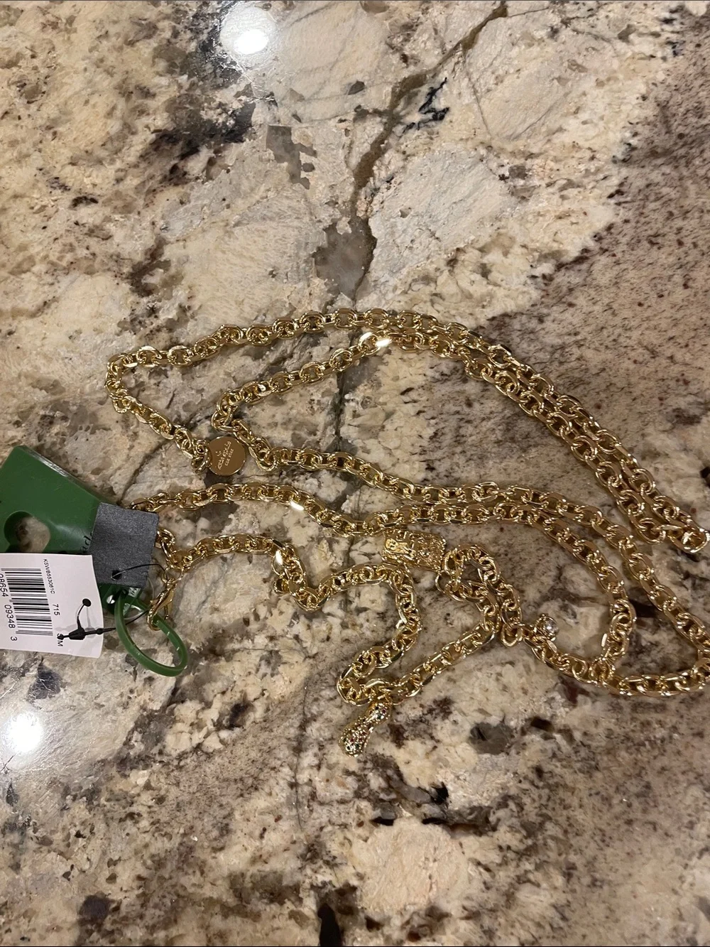 NWT kate spade gold chain belt